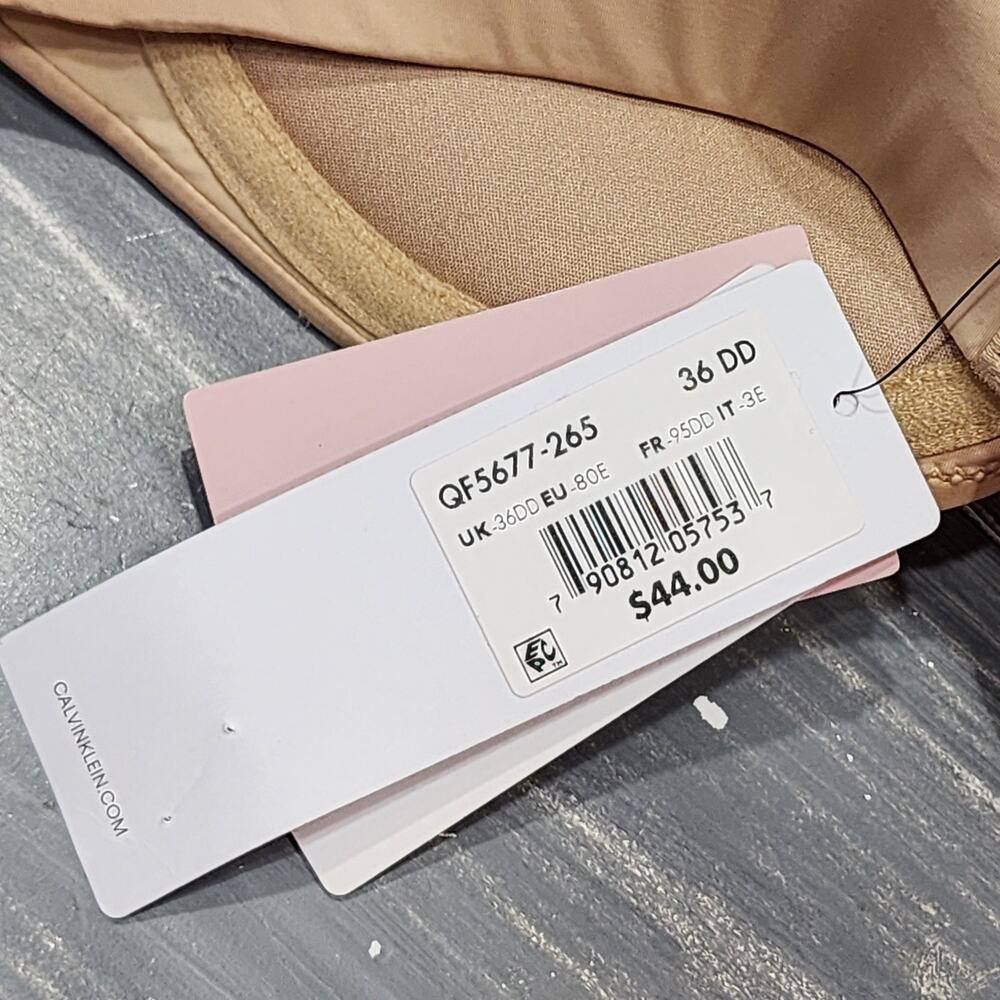 Calvin Klein Strapless Push-Up Bra 36DD Underwire Naked Glamour QF5677 Beige‎ - Picture 9 of 11